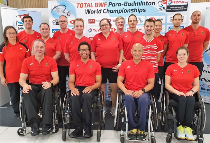 Das Deutsche Team der Para-Badminton-WM in Basel (Bild: DBS)