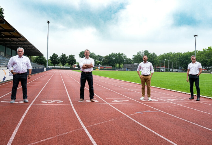 Ein starkes Team für den Spitzensport in NRW (von rechts nach links): LSB-Leistungssportdirektor Michael Scharf, Daniel Müller (OSP NRW/Rheinland), Volker Lauer (OSP NRW/Rhein-Ruhr), Thomas Friedhoff (OSP NRW/Westfalen). Bild: © LSB NRW / Andrea Bowinkelmann