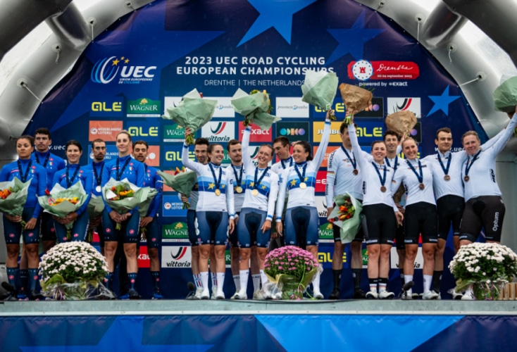 Bild zur News Radsport-EM: Bronze für Mieke Kröger und Franziska Koch in der Mixed-Staffel